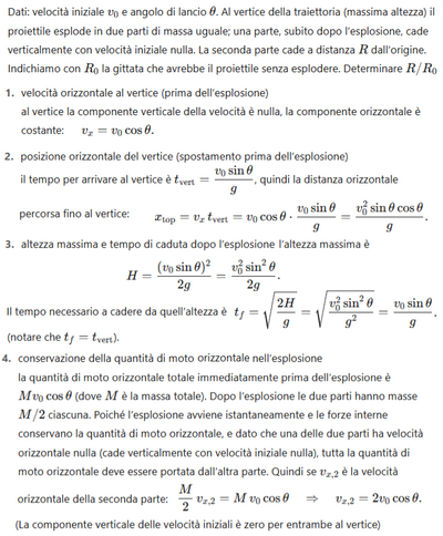 Problema gittata proiettile 1 