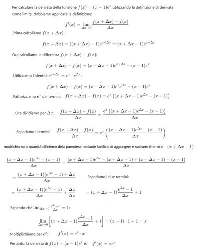 Derivata secondo la definizione