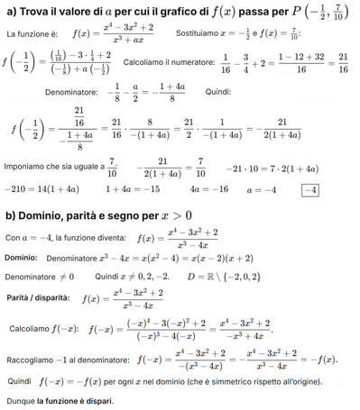 Risoluzione funzione con parametri e equazioni 1 
