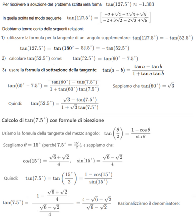 soluzione in formato di numero irrazionale 1