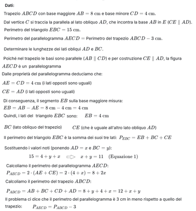 Risoluzione problema trapezio lati obliqui 1