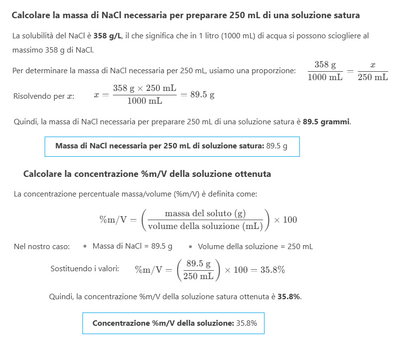 Soluzione satura NaCl