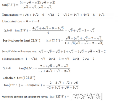 soluzione in formato di numero irrazionale 2
