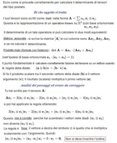 Calcolo determinanti tensori diadici 1 