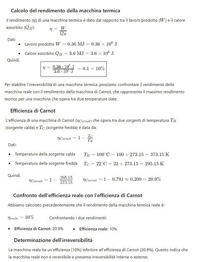 Efficienza e irreversibilità macchina termica 1