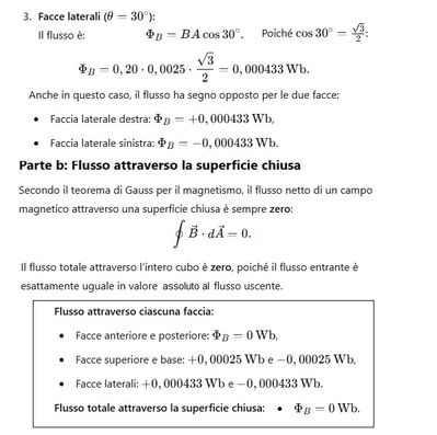 Flusso campo magnetico attraverso superficie cubica 3