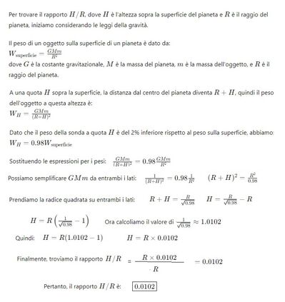 Sonda rapporto R è quota