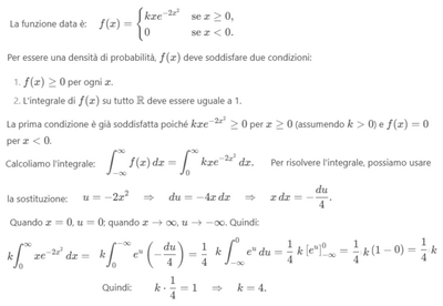 Determinazione di k e valore a per densità X 1 