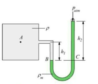 tubo a U con gasolio e mercurio