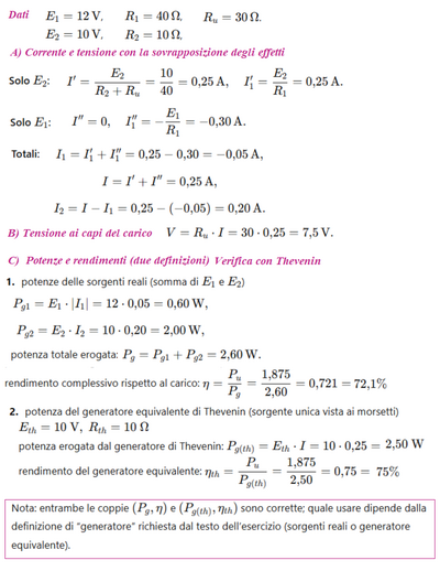 Risoluzione circuito in forma sintetica